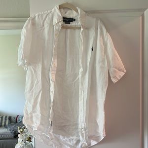 Ralph Lauren mens white linen shirt
